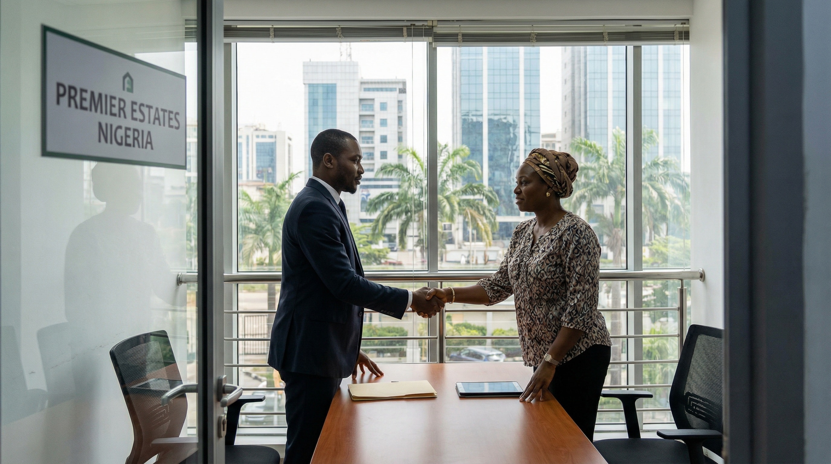 Professional with keys, welcoming gesture. Local expertise and excellence.